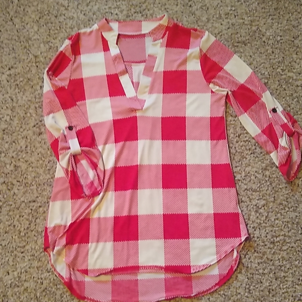 Red and cream tunic